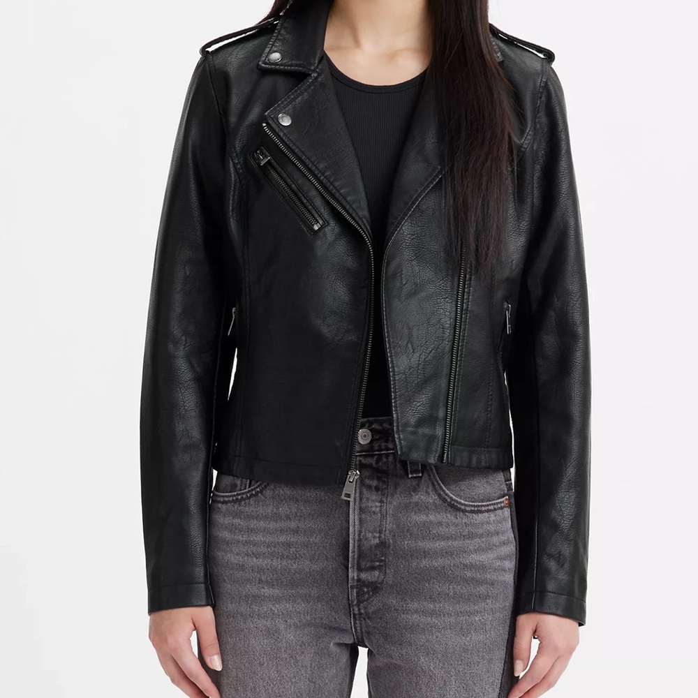 LEVI FAUX LEATHER MOTO JACKET NEW W/TAGS